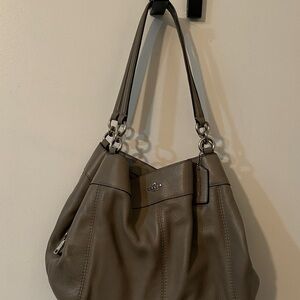 Coach Gray Leather Shoulder Bag